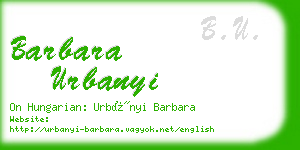 barbara urbanyi business card